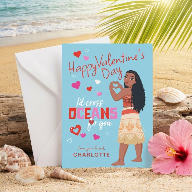 Disney’s Moana Cross Oceans Friendship Valentine Note Card (Creator Uploaded)