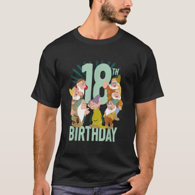 Disney Snow White Dwarfs Group Shot 18th Birthday  T-Shirt (Front)