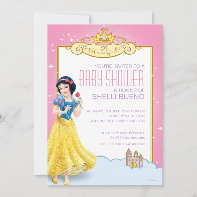 Disney Snow White It's a Girl Baby Shower Invitation (Front)