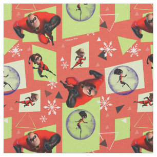 Disney The Incredibles Retro Holiday Pattern Fabric