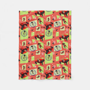 Disney The Incredibles Retro Holiday Pattern Fleece Blanket