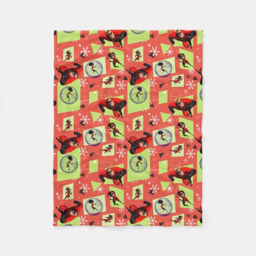 Disney  The Incredibles  Retro Holiday Pattern Fleece Blanket