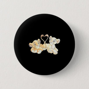 Disney The Lion King Simba And Nala Hearts Valenti Button