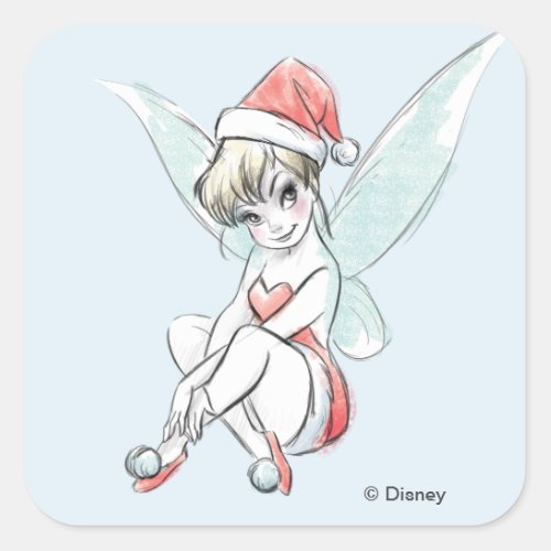 Disney  Tinker Bell  Holiday Cheer Quote Square Sticker