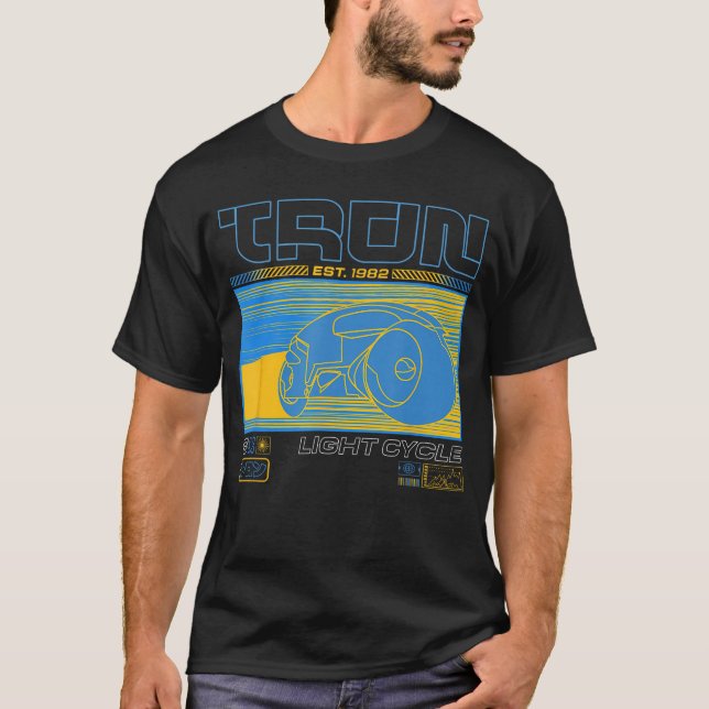 Disney Tron Est 1982 Light Cycle Futuristic Schema T-Shirt (Front)