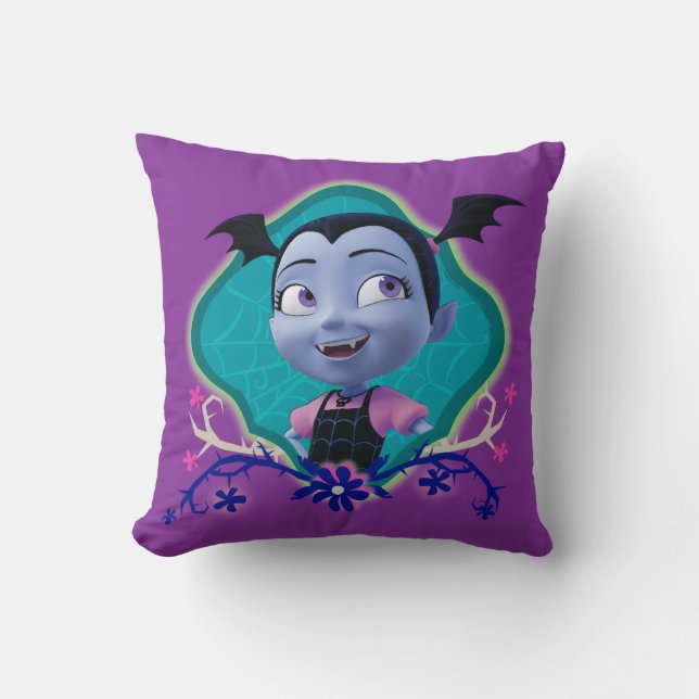 Disney | Vampirina - Vee - Gothic Floral Throw Pillow (Front)