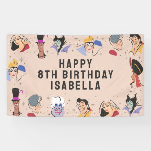 Disney Villains Birthday - Pink Banner