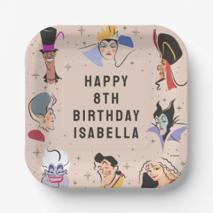 Disney Villains Birthday - Pink Paper Plates