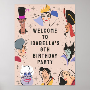 Disney Villains Birthday - Pink - Welcome Poster