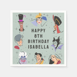 Disney Villains Birthday - Sage Green Napkins
