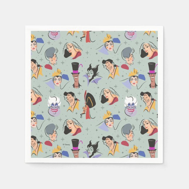 Disney Villains Birthday - Sage Green Napkins (Front)