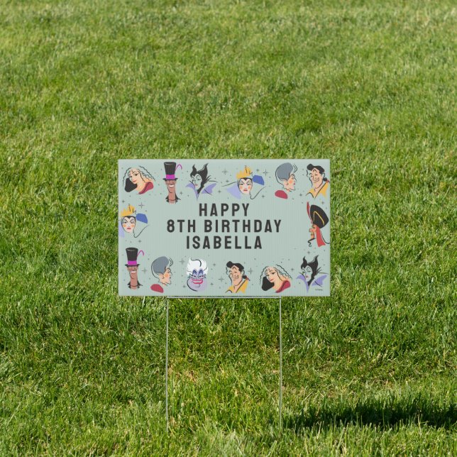 Disney Villains Birthday - Sage Green Sign (Insitu)