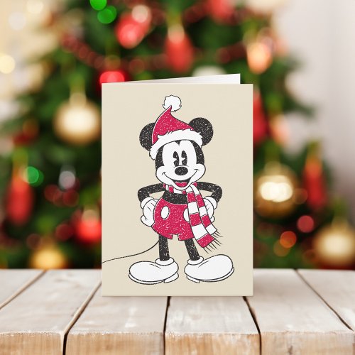 Disney  Vintage Mickey _ Festive Fun Holiday Card