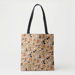 Disney Vintage Mickey Friends Halloween Pattern Tote Bag