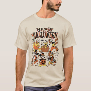 Disney Vintage Mickey Friends Happy Halloween T-Shirt