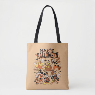 Disney Vintage Mickey Friends Happy Halloween Tote Bag
