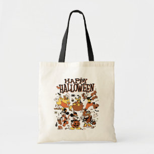 Disney Vintage Mickey Friends Happy Halloween Tote Bag