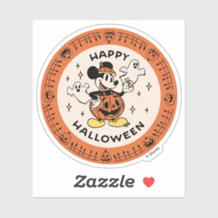 Disney Vintage Mickey Pumpkin Happy Halloween Sticker