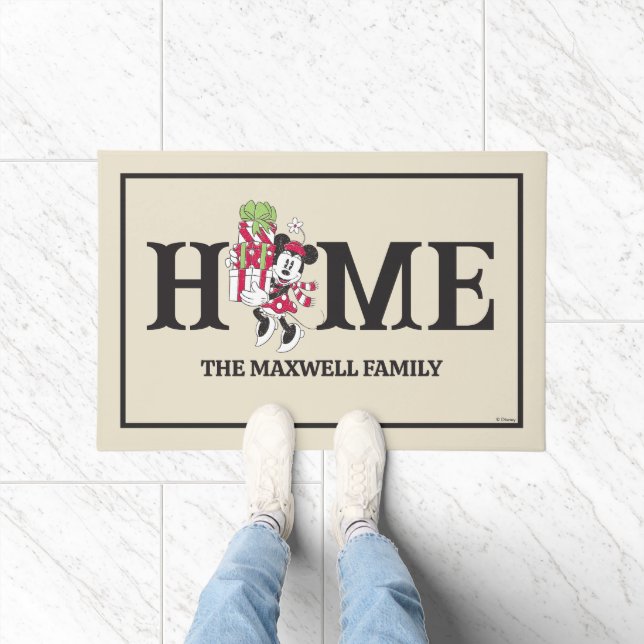 Disney | Vintage Minnie Delivering Holiday Cheer Doormat (Indoor)