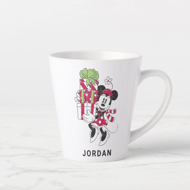 Disney | Vintage Minnie Delivering Holiday Cheer Latte Mug (Right)