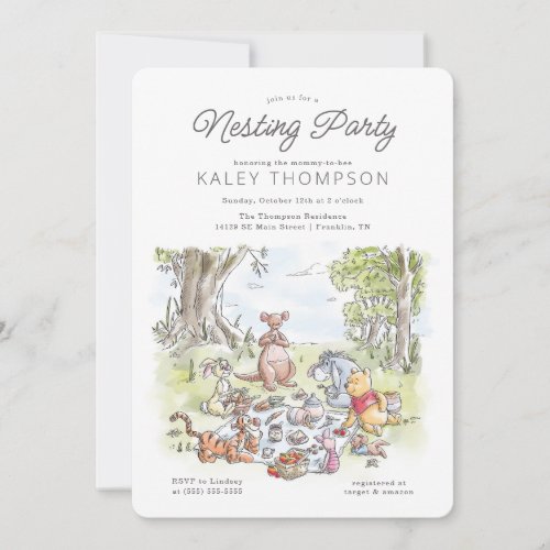 Disney Winnie the Pooh Nesting Party Invitation