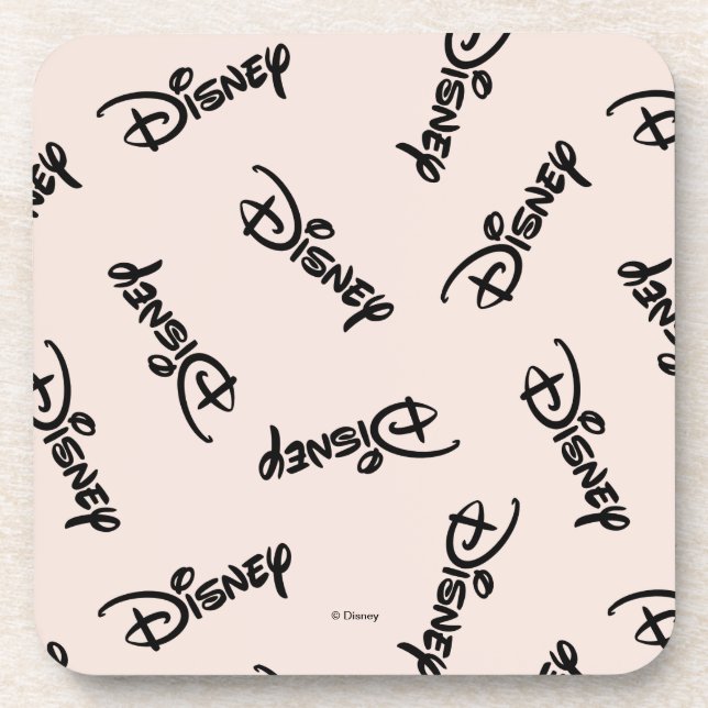 Disney Word Logo Pattern Beverage Coaster (Front)