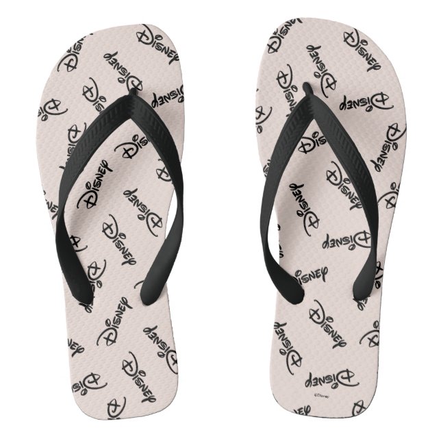 Disney Word Logo Pattern Flip Flops (Footbed)