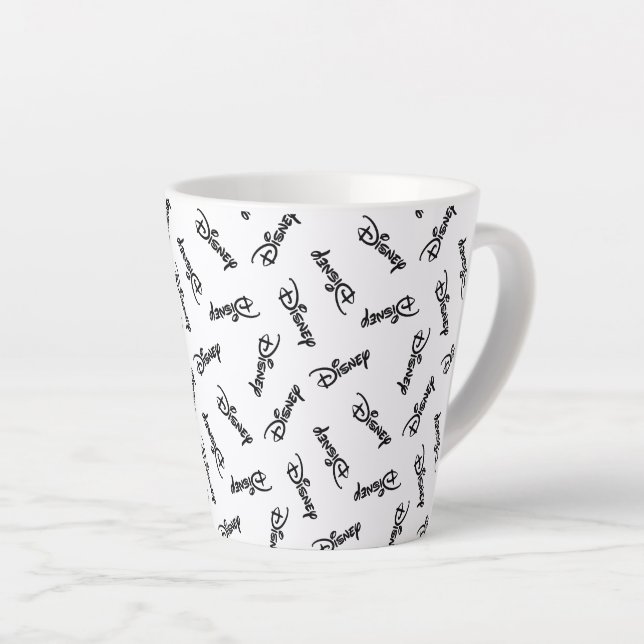 Disney Word Logo Pattern Latte Mug (Right Angle)