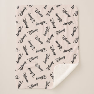 Disney Word Logo Pattern Sherpa Blanket