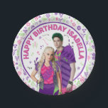 Disney Zombies Kids Birthday Paper Plates<br><div class="desc">Bring the electric energy of Seabrook High to your celebration with this official Disney Zombies 2 birthday plate! Featuring the fan-favorite couple Zed and Addison standing back-to-back, the design is surrounded by a cool pattern of neon doodles, including lightning bolts, gems, and stars in vibrant pinks, greens, and purples. The...</div>