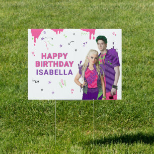 Disney Zombies Kids Birthday Sign