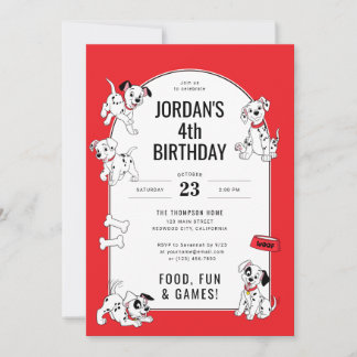 Disney's 101 Dalmatians Puppy Birthday Invitation