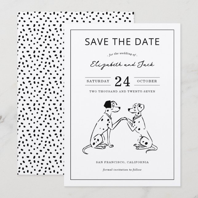 Disney's 101 Dalmatians Save the Date Wedding  (Front/Back)