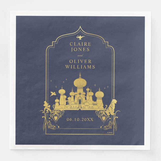 Disney's Aladdin Gold Wedding Paper Dinner Napkins (Front)