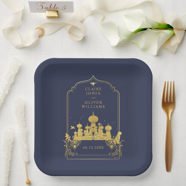 Disney's Aladdin Gold Wedding Paper Plates (Wedding)