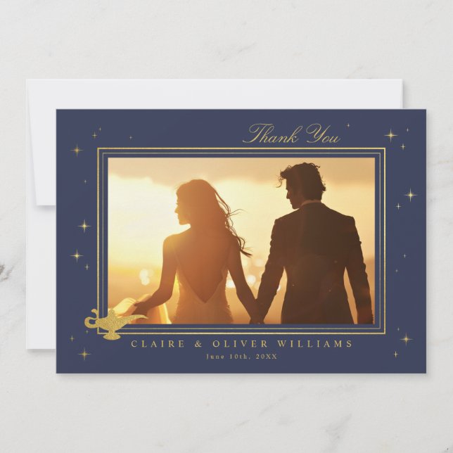 Disney's Aladdin Wedding Photo Thank You Card (Front)