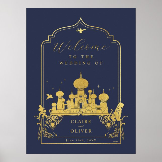 Disney's Aladdin Wedding Welcome Poster (Front)