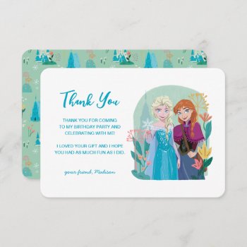 Disney's Anna & Elsa Frozen Floral Thank You Invitation by frozen at Zazzle