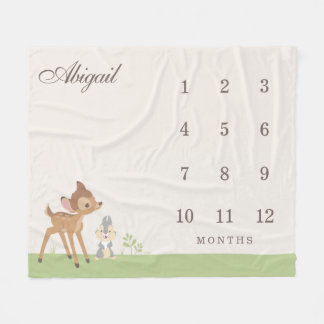 Disney's Bambi & Thumper Baby Monthly Milestone Fleece Blanket