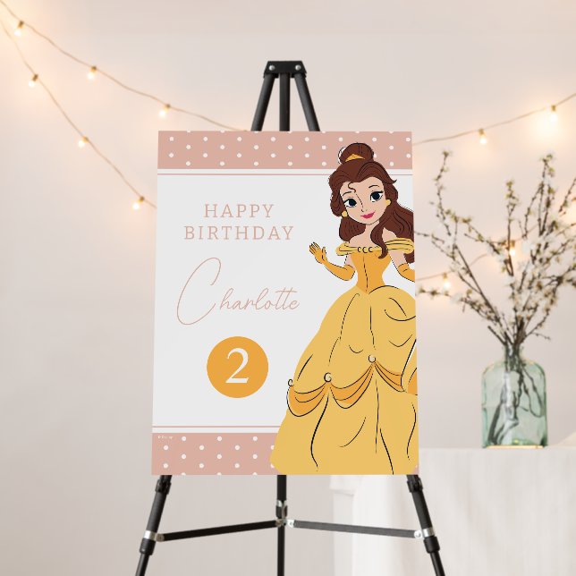 Disney's Belle | Polka Dot Girl's Birthday Foam Board (In Situ (Stand))