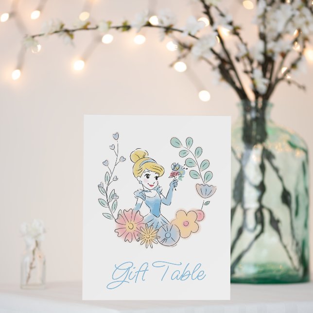 Disney's Cinderella | Floral Watercolor Birthday Foam Board (In Situ (Wedding))