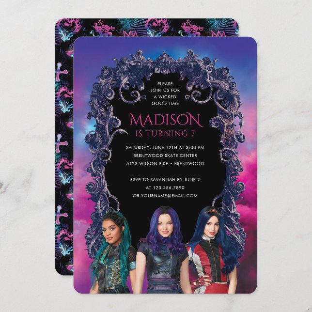Disney's Descendants Girl's Birthday Invitation (Front/Back)