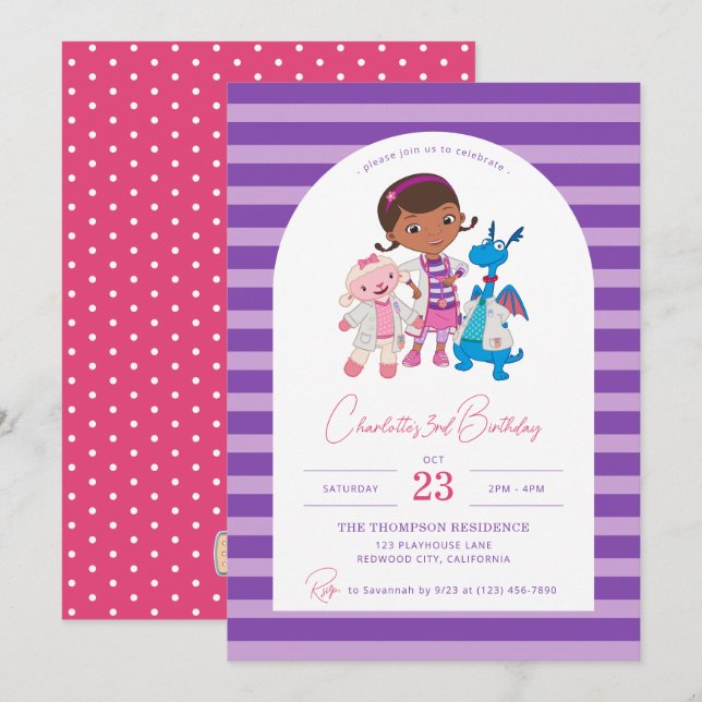 Disney's Doc McStuffins Girl's Birthday Invitation (Front/Back)