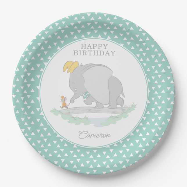 Disney's Dumbo 1st Birthday Paper Plates (Front)