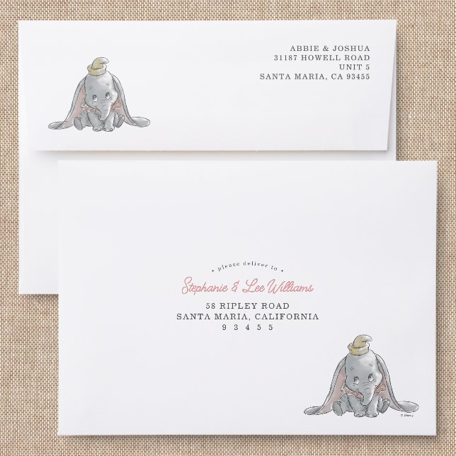 Disney's Dumbo Addressed Envelopes (Linen)