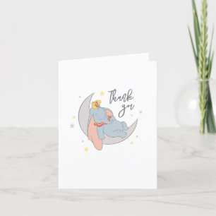 Disney's Dumbo Over the Moon - Baby Shower Letterpress Thank You Card