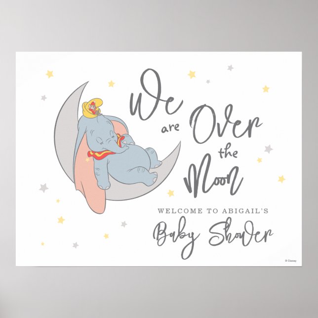 Disney's Dumbo | Over the Moon - Baby Shower Poster (Front)