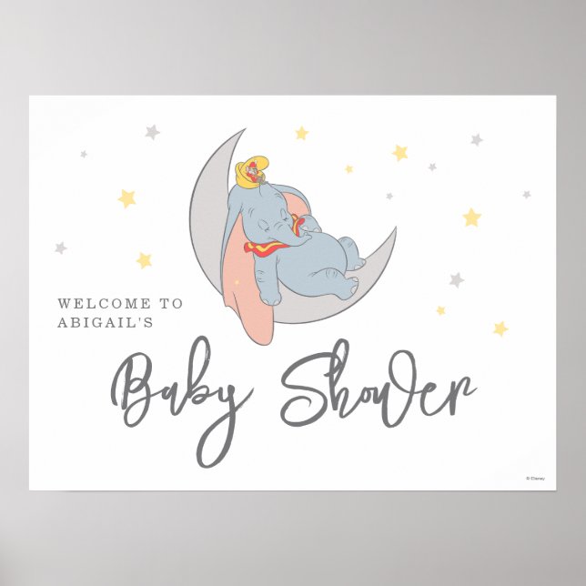 Disney's Dumbo | Over the Moon - Baby Shower Poster (Front)