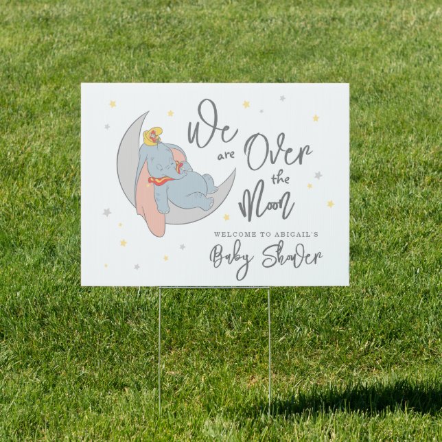 Disney's Dumbo | Over the Moon - Baby Shower Sign (Insitu)