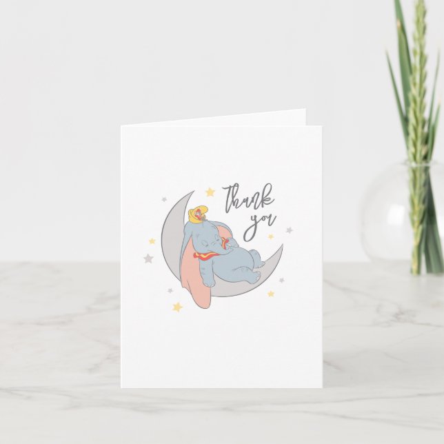 Disney's Dumbo | Over the Moon - Baby Shower Thank You Card (Front)